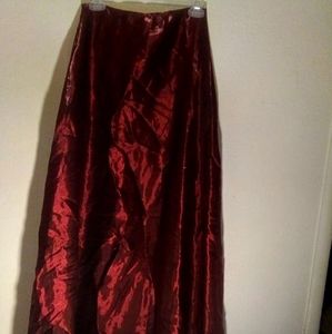 Shimmery deep red skirt
